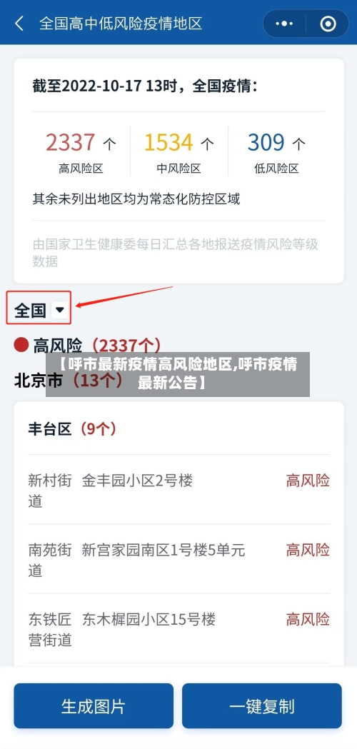 【呼市最新疫情高风险地区,呼市疫情最新公告】