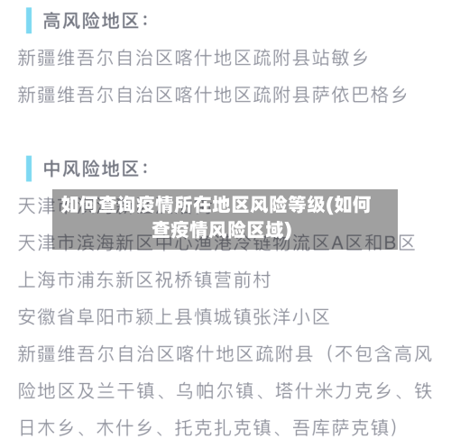 如何查询疫情所在地区风险等级(如何查疫情风险区域)