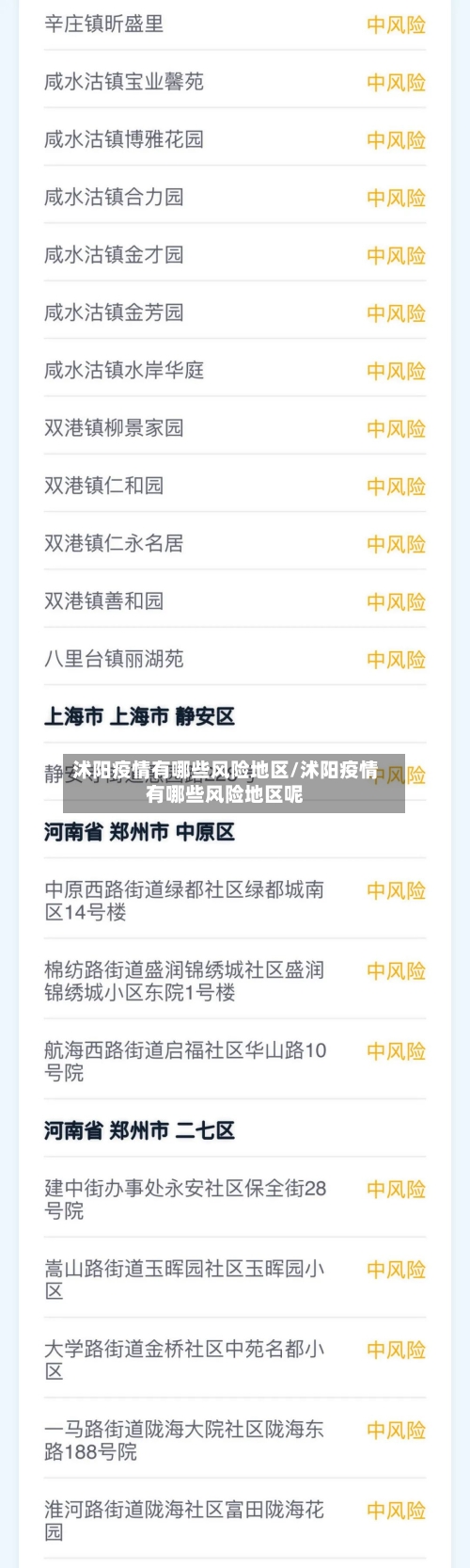 沭阳疫情有哪些风险地区/沭阳疫情有哪些风险地区呢